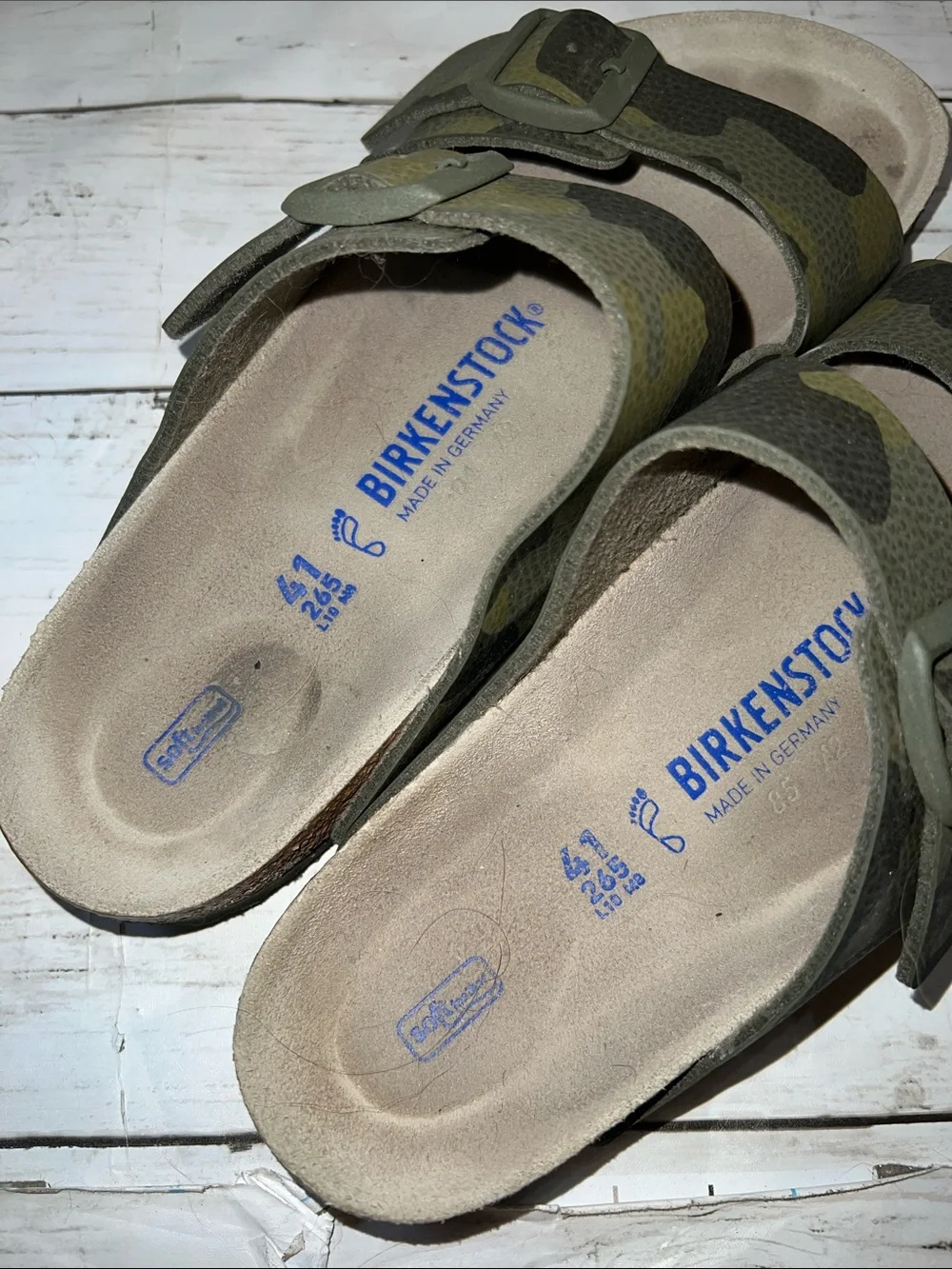 Birkenstock Womens Arizona Camo Green Sz 41 Women’s 10 - Picture 5 of 6